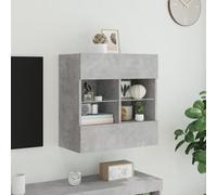 ATOMSTACK MAKER HOMELEN Mueble de pared para TV con luces LED, color gris hormigón, 58,5 x 30 x 60,5 cm, armario para TV, mueble de TV, mueble de salón, armario para sala de estar, dormitorio