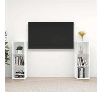 ATOMSTACK MAKER HOMELEN Mueble de TV 2 unidades, color blanco, 107 x 35 x 37 cm, material de madera, armario para TV, mueble de TV, muebles de salón, mesa de televisión, armario para sala de estar