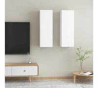 ATOMSTACK MAKER HOMELEN Mueble de TV 2 unidades, color blanco, 30,5 x 30 x 90 cm, material de madera, armario de TV, mueble de TV, muebles de sala de estar, armarios de televisión, armario para sala
