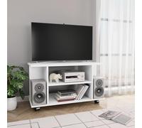 ATOMSTACK MAKER HOMELEN Mueble de TV con ruedas, color blanco, 80 x 40 x 45 cm, material de madera, armario para TV, mueble de TV, muebles de salón, mesa de televisión, armario para sala de estar