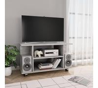 ATOMSTACK MAKER HOMELEN Mueble de TV con ruedas gris hormigón, 80 x 40 x 45 cm, material de madera, armario para TV, mueble de TV, muebles de salón, mesa de televisión, armario para sala de estar