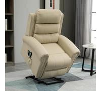 ATOMSTACK MAKER HOMELEN Sillón Relax Reclinable con Función Elevadora para Personas Mayores, Masaje Vibratorio + Calor, Control Remoto, Color Crema