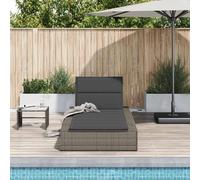 ATOMSTACK MAKER HOMELEN Tumbona con cojín flotante gris de poliratán - Respaldo ajustable (4 posiciones), resistente a la intemperie y acolchado, para jardín, terraza, balcón y piscina