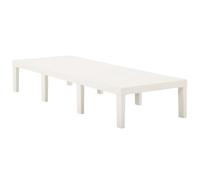 ATOMSTACK MAKER HOMELEN Tumbona de jardín, respaldo ajustable, 5 posiciones, plástico blanco resistente a la intemperie, 195 x 65 x 32 cm, para jardín, terraza, balcón