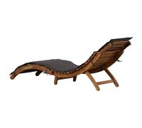 ATOMSTACK MAKER HOMELEN Tumbona de madera maciza de acacia, acolchada, diseño plegable, color gris oscuro, 184 x 55 x 64 cm, resistente a la intemperie, para jardín, terraza e interior