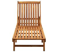 ATOMSTACK MAKER HOMELEN Tumbona de madera maciza de acacia con respaldo ajustable y reposapiés, verde, 200 x 63 x 85 cm, incluye cojín - para jardín, terraza, balcón y piscina