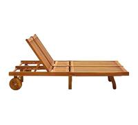 ATOMSTACK MAKER HOMELEN Tumbona de madera maciza de acacia para 2 personas con respaldo ajustable y reposapiés, color blanco crema, 200 x 123 x 85 cm, incluye 2 cojines - para jardín, terraza, balcón