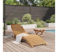 ATOMSTACK MAKER HOMELEN Tumbona de madera maciza de teca, plegable, resistente a la intemperie y marrón rústico, 198 x 55 x 58,5 cm, hasta 110 kg, para jardín, terraza y balcón