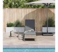 ATOMSTACK MAKER HOMELEN Tumbona de poliratán con respaldo ajustable y cojín para exteriores, gris claro/gris oscuro, 200 x 55 x 92 cm, resistente a la intemperie y duradera, para patio, jardín y