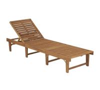 ATOMSTACK MAKER HOMELEN Tumbona plegable de madera maciza de acacia con soporte, respaldo ajustable en 4 posiciones, verde claro, 200 x 61 x 30/86 cm, para jardín, terraza y piscina