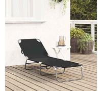ATOMSTACK MAKER HOMELEN Tumbona plegable negra 188 x 57 x 86,5 cm - Respaldo ajustable, poliéster resistente a la intemperie y marco de acero estable para jardín, terraza y balcón