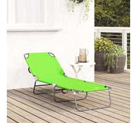 ATOMSTACK MAKER HOMELEN Tumbona plegable verde 188 x 57 x 86,5 cm - Respaldo ajustable, poliéster resistente a la intemperie y marco de acero estable para jardín, terraza y balcón