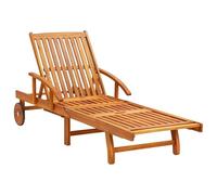 ATOMSTACK MAKER HOMELEN Tumbonas de madera maciza de acacia con respaldo ajustable y reposapiés, verde claro, 199 x 67 x 30 - 85 cm, resistente a la intemperie, para jardín, terraza, piscina