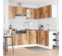 ATOMSTACK MAKER Juego de 11 muebles de cocina de madera envejecida, 80 a 81,5 cm de altura, con patas ajustables para cocina moderna (mueble de fregadero, esquina, armarios colgantes UVM)