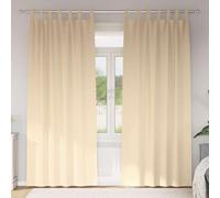 ATOMSTACK MAKER Juego de 2 cortinas opacas con anillas, color crema, 245 x 140 cm, poliéster, protección contra la luz, 80-90% tejido triple, 4 tipos de montaje para salón, dormitorio, oficina