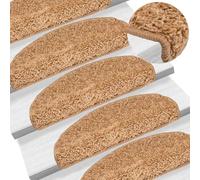 ATOMSTACK MAKER Juego de 20 alfombrillas para escalones (65 x 21 x 4 cm), antideslizantes, absorbentes de sonido y lavables, de polipropileno 100%, color beige, con cinta adhesiva de doble cara para