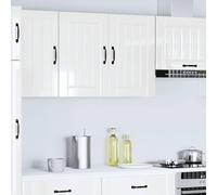 ATOMSTACK MAKER Lucca - Armario colgante para cocina, color blanco brillante, 80 x 31 x 60 cm, madera con puertas de cristal, capacidad de carga de 70 kg, armario de pared moderno para platos, ollas y