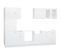 ATOMSTACK MAKER Lyon - Juego de 8 piezas de cocina modular (40 x 31 x 57 x 60 - 207 cm), diseño modular de madera y cristal, color blanco