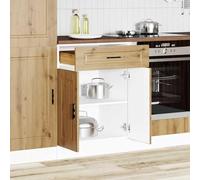 ATOMSTACK MAKER Mueble bajo de cocina Porto 60 x 46 x 81,5 cm en roble Artisan, armario bajo de madera con patas ajustables, capacidad de carga de 70 kg, para cocina moderna (requiere montaje)