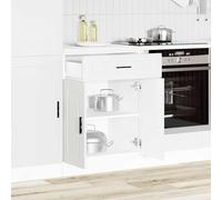ATOMSTACK MAKER Mueble bajo de cocina Porto, color blanco, 60 x 46 x 81,5 cm, madera con patas ajustables, gran espacio de almacenamiento y acabado brillante, para cocina moderna