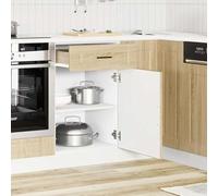 ATOMSTACK MAKER Mueble bajo de cocina Porto en roble Sonoma, 50 x 46 x 81,5 cm, con cajón y patas regulables en altura, material de madera, 65 kg de carga, para cocina moderna
