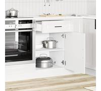 ATOMSTACK MAKER Mueble bajo la cocina Porto, color blanco brillante, 50 x 46 x 81,5 cm, madera con patas ajustables, carga de 65 kg, para cocina moderna, incluye material de montaje