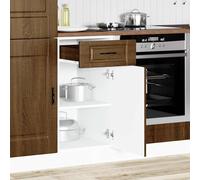 ATOMSTACK MAKER Mueble bajo la cocina Porto, de madera en aspecto de roble marrón, 40 x 46 x 81,5 cm, con patas ajustables, mucho espacio de almacenamiento y construcción estable, para cocinas