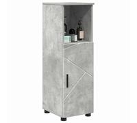 ATOMSTACK MAKER Mueble de baño de 30 x 35 x 95 cm, color gris hormigón, con 2 puertas con bisagras y tiradores de barra, resistente a la humedad, material de madera/metal, moderno armario de baño para