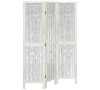 ATOMSTACK MAKER Separador de habitación plegable de madera maciza de paulownia y ramas de sauce, color blanco, 105-110 x 160 cm, ahorra espacio, para sala de estar, dormitorio, oficina y protección