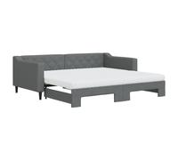 ATOMSTACK MAKER Sofá Cama Plegable 2 en 1 Con 2 Colchones de Espuma (90 x 190 cm), Tapizado en Tela Gris Oscuro (100% Poliéster), Ideal para Salón o Dormitorio de Invitados, Diseño Moderno Minimalista