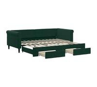 ATOMSTACK MAKER Sofá-Cama Plegable 2-en-1 Con Cajones de Almacenamiento, Verde Oscuro, Tapizado en Terciopelo Suave, 90x200 cm, Ideal para Salón o Dormitorio - Montaje Requerido