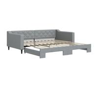 ATOMSTACK MAKER Sofá Cama Plegable 2-en-1 Gris Claro 100x200 cm, Sofá Doble Convertible Con Estructura de Madera y Metal, Tapizado en Poliéster Duradero, Ideal para Dormitorio o Salón