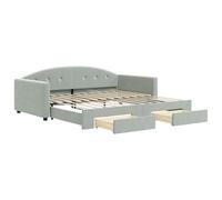 ATOMSTACK MAKER Sofá Cama Plegable 2 en 1 Gris Claro, Sofá Convertible Con 2 Cajones Deslizantes y Tapizado en Terciopelo Suave - Ideal para Estudios y Apartamentos Pequeños (100 x 200 cm, sin colchón