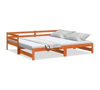 ATOMSTACK MAKER Sofá Cama Plegable 90 x 200 cm de Madera Maciza de Pino Teñida en Marrón Cera, Con Cajón Deslizante y Espacio de Almacenamiento Inferior, Ideal para Dormitorio o Sala (Sin Colchón)