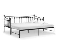 ATOMSTACK MAKER Sofá Cama Plegable 90x200 cm, Estructura de Acero Negro Con Barandilla Lateral, Diseño Ahorro de Espacio para Dormitorio o Salón, Ideal para Invitados (Montaje Requerido)