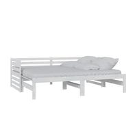 ATOMSTACK MAKER Sofá Cama Plegable de Madera Maciza de Pino, Blanco, 203,5 x 98 x 68,5 cm (cerrado), 2 x Colchones 90x200 cm, Ideal para Invitados, USO Diario Como Sofá y Nocturno Como Cama