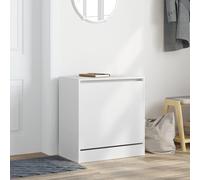 ATOMSTACK MAKER Zapatero de 60 x 34 x 63,5 cm, color blanco, compacto con compartimento plegable y estante para zapatos, decoración y plantas, material de madera, capacidad de carga de 30 kg