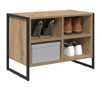 ATOMSTACK MAKER Zapatero de madera de roble de 60 x 35 x 44 cm, ahorra espacio para pasillo y entrada, diseño industrial moderno, fácil de montar, incluye instrucciones (idioma español no garantizado)
