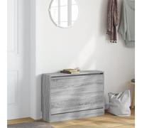 ATOMSTACK MAKER Zapatero Sonoma gris 80 x 21 x 57 cm, madera con cajón plegable y estante, ahorra espacio para pasillo, entrada y vestíbulo, máx. 30 kg