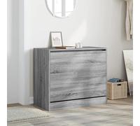ATOMSTACK MAKER Zapatero Sonoma gris 80 x 42 x 69 cm, hecho de madera resistente con 3 compartimentos y placa superior decorativa, ahorra espacio para pasillo y espacios pequeños