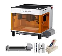 ATOMSTACK Máquina de grabado y láser P1 de 5 W con rodillo R6, cortador láser de seguridad cerrado, portátil, para madera, metal y vidrio, adecuado para principiantes