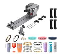 AtomStack R8 y H5 Kit de Mandril Rotatorio y Base Elevada para Grabadora Láser P1, Soporte para Objetos Cilíndricos y Anillos, para Grabar Pelotas de Béisbol y Esferas de Cristal