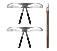 ATOMUS 2pcs Tattoo Eyebrow Ruler European Eyebrow Ruler Makeup Tool with Brown Mark Pencil Microblading Caliper Eyebrow Positioning Measuring Tools
