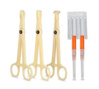 ATOMUS Body Piercing Clamp Kit for Body Piercing Navel Tongue Eyebrows Fingers Nose 2pcs 14G Catheter Puncture Needle 5pcs 16G Piercing Needles