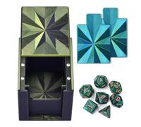 ATOMUS Caja de cubierta del comandante impresa en 3D, contiene más de 100 tarjetas de doble manga, caja de tarjeta de comercio de cierre magnético compatible con soporte de tarjeta MTG PLA (green)