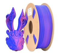 ATOMUS Filamento de impresora 3D de ácido poliláctico mate de 1.75 mm, superficie mate de doble color y filamento de baja deformación, carrete de 2.2 libras, cambio de color, apto para la mayoría de