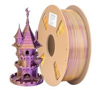 ATOMUS Filamento PLA de doble color de 1,75 mm, paquete de filamentos para impresora 3D de seda brillante, bobina de 1 kg (2,2 libras), filamento PLA que cambia de color para la mayoría de impresoras