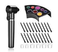 ATOMUS Kit de dispensador de tinta de tatuaje, dispensador de pintura de tatuaje, 150 tazas de tapa de tinta con soporte de tapa de tinta de tatuaje tamaño de mezcla 100 barras de mezcla de tinta