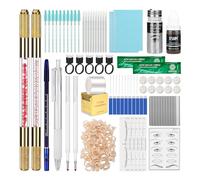 ATOMUS Kit de microblading dorado completo semipermanente, herramienta para tatuaje profesional, 2 unidades, bolígrafo manual de cejas 18U 3RL, suministros de tatuaje