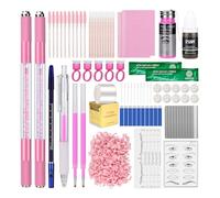 ATOMUS Kit de microblading rosa completo semipermanente, herramienta para tatuaje profesional, 2 piezas, lápiz manual de cejas 18U 3RL, suministros de tatuaje